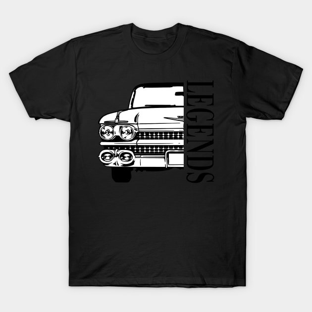 Cadillac (1959) Vintage Car Awesome T-Shirt by Silly Picture